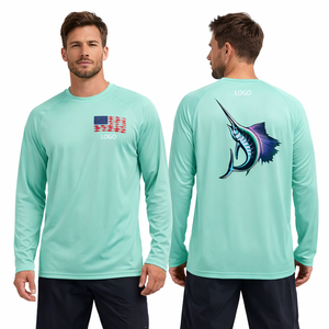 Camisas de Pesca de Manga Larga para Hombre, Diseño Personalizado con Logotipo, Tejido Elástico en 4 Direcciones, 100% Poliéster, Absorbe la Humedad, Secado Rápido, UPF 50, Alta Calidad - Product Image 2