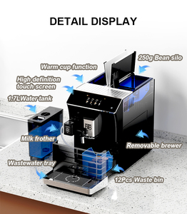 Cafetera Automática Profesional, Máquina de Espresso de Granos a Taza con Control Táctil para Oficina, Hotel y Hogar - Product Image 3