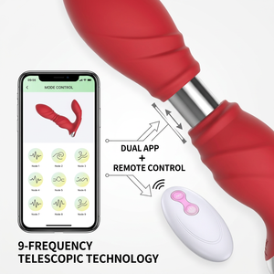 Vibrateur télécommandé par application, télescopique, 9 fréquences, stimulateur clitoridien et du point G, jouets pour adultes, masseur pour femmes, CE RoHS - Product Image 3
