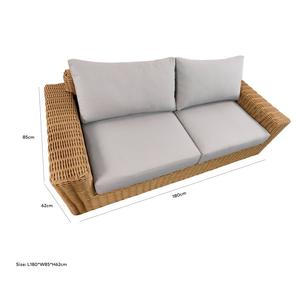 Juego de 4 Uds. De sofá de ratán redondo de conversación de gama alta, juego de muebles de exterior para de sofá Hotel, jardín, Patio, sofá de aluminio de ratán - Product Image 5