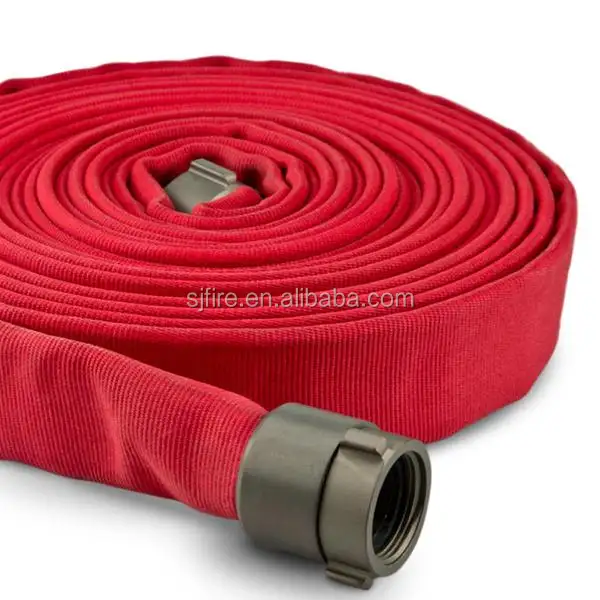 เสื้อคู่แรงดันสูง PVC หรือ PU ซับสีแดง Fire Hose