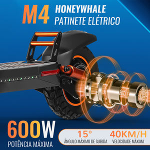 Trottinette électrique pour adultes Brazil Stock M4, moteur 600W, vitesse maximale 40 km/h, autonomie 35 km, batterie 10Ah, double suspension, avec siège - Product Image 2