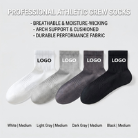 Chaussettes de sport pour hommes avec logo personnalisé, coussin de massage 3D, respirantes, en maille éponge, chaussettes de compression pour la course à pied, le fitness et le sport