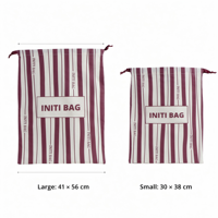 Sac à poussière en toile de coton épaisse réutilisable à rayures imprimées avec cordon de serrage, pochette cadeau personnalisée avec logo
