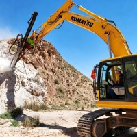 Marteau pneumatique DTH monté sur excavatrice, équipement de forage, pompe diesel incluse, profondeur maximale 30m, moteur haute efficacité pour roche