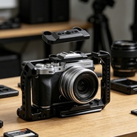 LAIDNUO Cage de caméra en aluminium usinée CNC sur mesure, anodisée noire, avec fixation Dovetail, griffe porte-accessoire et support Arca Swiss pour équipement OEM
