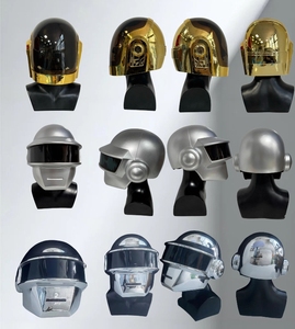 Casco <span class=keywords><strong>Daft</strong></span> <span class=keywords><strong>Punk</strong></span> all'ingrosso, replica indossabile in resina color argento per cosplay di Thomas, oggetti di scena per feste di Halloween - Product Image 2