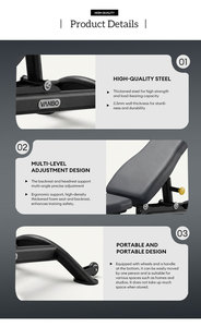 Banco de Pesas Multifuncional Ajustable VANBO para Gimnasio, Uso Doméstico/Comercial, Entrenamiento de Fuerza, Ejercicios Abdominales, Acero de Alta Resistencia - Product Image 2