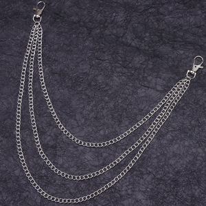 Chaîne de taille unisexe en jean Yueli, en alliage de zinc, double anneau, style hip-hop, pour usage quotidien, chaîne de corps tendance - Product Image 4