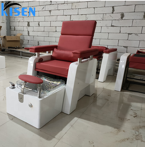 Sillón de Manicura Reclinable Rojo para Salón de <span class=keywords><strong>Belleza</strong></span> y Uñas Kisen, Muebles para Salón de <span class=keywords><strong>Belleza</strong></span>, Silla de <span class=keywords><strong>Spa</strong></span> para Pedicura - Product Image 2