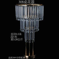 S728 décoration de fête support de fleur vase arc en métal inoxydable cadre en or brillant accessoires de mariage en métal table pièce maîtresse de mariage