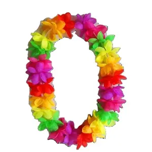 Christmas Hawaii Party Glow LED Flower Necklace Women Girls LED Light Up Hair Wreath Hula Dance Hairband Garland