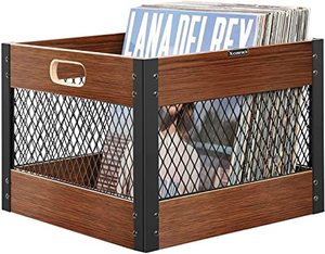 Wooden Record Storage Crate box Vinyl Record Storage Cube Record Organizer Box wooden Storage Crate