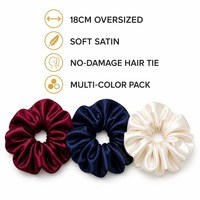 Lot de 3 chouchous 100 % soie de mûrier, élastiques à cheveux en soie anti-frisottis et anti-casse pour cheveux bouclés, sans dommages, pour queue de cheval