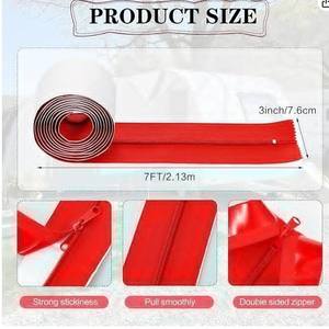 Barrière anti-poussière autocollante à fermeture éclair, mur de conteneurisation à décoller et coller pour la construction et la rénovation - Product Image 3