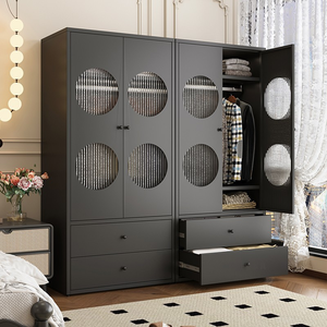 Armoire en fer |   Armoire de rangement pour vêtements d'enfants non toxique |   Casier métallique moderne pour chambre à coucher |   Simple, économique, réglable - Product Image 3