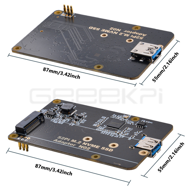 GeeekPi M.2 NVME SSD Adapter Board for Raspberry Pi 4 Model B