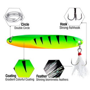 Nhà Máy Giá 6 Màu Sắc Muỗng Thu Hút Sắp xếp Hợp lý Hình Dạng Cơ Thể Chìm 5G 7G 10G 14G 21G 25G 30G 40G Fishing Spoon Cho Dòng Câu Cá - Product Image 6