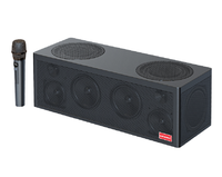 Système Home Cinéma Familial QQY 5.1 Canaux avec Subwoofer Puissant, Lecteur HDD, Boîtier Tour TV KTV, 8 Haut-parleurs Sans Fil en Plastique, Métal et Bois