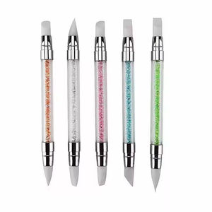 <span class=keywords><strong>Pinceau</strong></span> stylo à double <span class=keywords><strong>action</strong></span> pour <span class=keywords><strong>nail</strong></span> <span class=keywords><strong>art</strong></span> avec strass, nouveau, en poils de Kolinsky, tête en silicone, outil de sculpture et de pointillage pour la mode DIY - Product Image 2