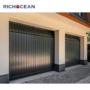 Portes <span class=keywords><strong>de</strong></span> <span class=keywords><strong>garage</strong></span> en aluminium et bois noir avec grille invisible, portail à lattes verticales, clôture industrielle automatique, <span class=keywords><strong>porte</strong></span> <span class=keywords><strong>de</strong></span> <span class=keywords><strong>garage</strong></span> - Product Image 3