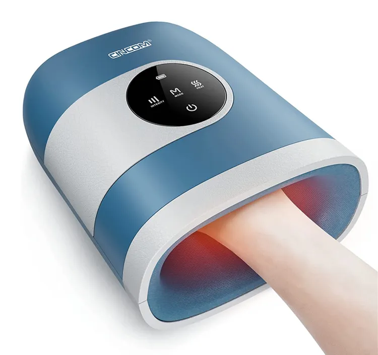 Artrit hava sıkıştırma yükseltilmiş palmiye ve el masaj aleti için ısı elektrikli el masaj aleti ile kablosuz el masaj aleti makinesi