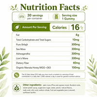 OLLI Gummies Vitalité 4-en-1 : Shilajit, Mousse de Mer, Ashwagandha, Crinière de Lion, Miel de Manuka – Complément Alimentaire Énergie et Soutien Immunitaire OEM