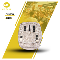 Bague de championnat classique pour homme personnalisée en cuivre avec zircon plaqué or - Marque Jieding
