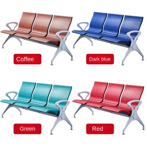 เก้าอี้รอ3คนทำจากสแตนเลสใช้ในสนามบินเก้าอี้รอมีที่เชื่อมต่อกันทำจาก PU เก้าอี้รอนิทโลหะทำจากโพลียูรีเทน - Product Image 2