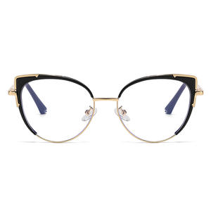 Nouvelles montures de lunettes anti-lumière bleue pour femmes, monture complète, couleur or, verres PC, design tendance HL 82168 - Product Image 5