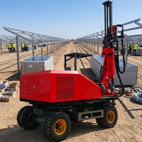 Pileuse solaire sur roues : Équipement de piquage mobile haute performance pour le montage au sol de panneaux solaires, avec forage par tarière hydraulique