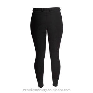 Cómodos pantalones de montar para mujer de elastano, de cintura baja, con asiento completo, parches de gamuza en las rodillas, resistentes al pelusamiento y a la abrasión, con dos bolsillos. - Product Image 6
