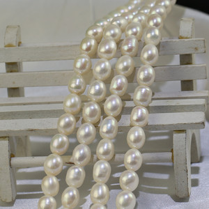 FEIRUN-perla de agua de <span class=keywords><strong>freah</strong></span> cultivada natural, color blanco, arroz, AA, 9-10mm, para fabricación de joyas - Product Image 5