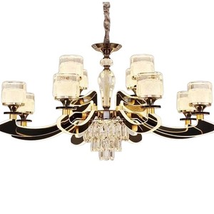 Minimalist Crystal Chandelier Led <b>Light</b> Round Multi Head Pendant <b>Light</b> For Living Room Hotel Villa Dining Room Dimmable <b>Remote</b> - Product Image 5
