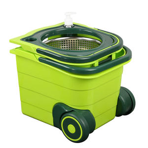 Serpillère à roulettes pour nettoyage facile des sols à 360 degrés, avec manche télescopique extensible, panier rectangulaire en plastique, équipement de nettoyage pour la <span class=keywords><strong>maison</strong></span> - Product Image 4