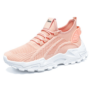 Zapatillas de mujer de moda primaveral, nuevas, de comercio exterior, con cordones, de malla transpirable, suela gruesa, estilo retro coreano, con estampado floral. - Product Image 6