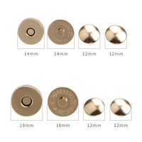 (200 ensembles) 14mm18mm bouton magnétique boucle aimant bagages Double-chapeau boutons goujon invisible bouton-pression en cuir Rivets