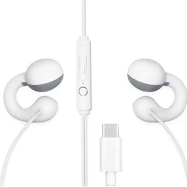 Wired Open Ear Headphones Earclip Air Conduction Music Earbuds Gaming Headset Earphones with Lavalier Microphone 3.5mm/Type-C