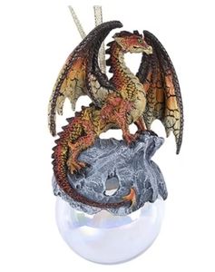 Resina personalizada vuelo fantasía naranja dragón adorno de Navidad accesorios para el hogar - Product Image 4