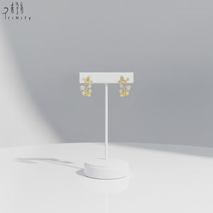 Nouveauté, boucles d'oreilles clous pour femmes en or jaune massif 18 carats, design vintage élégant, diamant naturel véritable, pour les cadeaux de mariage et d'anniversaire - Product Image 4