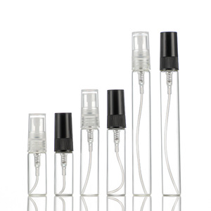 10ml clair Mini atomiseur brouillard flacon cylindre bouteille de <span class=keywords><strong>parfum</strong></span> en verre avec bouchon noir et sertissage cou pompe pulvérisateur vide échantillon vaporisateur - Product Image 5