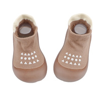 Chaussures-chaussettes personnalisées en gros pour bébés, semelle souple, antidérapantes, en tricot, pour premiers pas des tout-petits