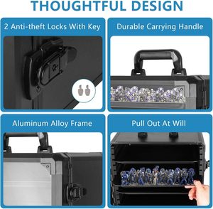 Estuche de exhibición y transporte de figuras de acción con marco de aleación de aluminio para coleccionables, miniaturas, estuche de transporte para Warhammer - Product Image 6