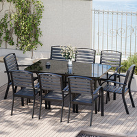 Chaise de jardin en alliage d'aluminium pour l'extérieur - Design moderne et minimaliste, imperméable et résistant aux UV, idéale pour les salons de thé, les jardins et l'extérieur