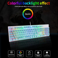 OEM USB 104 Keys Wired RGB LED Mechanical Gaming Cheap Keyboard Double Injection Keycaps Gamer Desktop PC Computer Printed logo