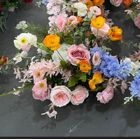 Centre de table bohème rose poudré 30 cm, arrangement floral pour décoration d'événements de mariage, boule de fleurs en soie rose, design FANCY