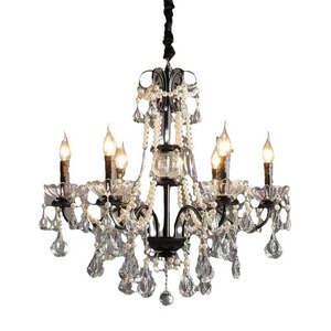 Iluminación elegante, candelabro de vela de cristal negro Vintage clásico francés, comedor Retro de lujo - Product Image 6