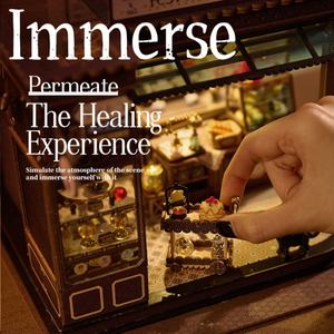 IIECREATE Maison de poupée miniature K-1083 Magasin de café magique Modèle miniature Kit de bricolage Ensemble cadeau pour 14 ans et plus - Product Image 4