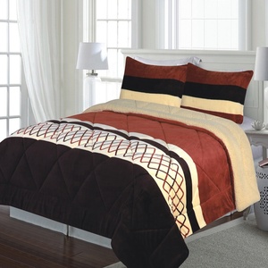 Tùy Chỉnh 3 Cái Borrego Chăn Sets Fleece Vua Kích Thước Giường <span class=keywords><strong>Comforter</strong></span> Set <span class=keywords><strong>Paris</strong></span> In Ấn Bộ Đồ Giường - Product Image 1