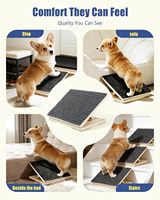 Rampe pour chien pour escaliers, cale d'escalier en bois réglable, rampe pliable pour chien d'intérieur avec support triangulaire et patins antidérapants pour animaux de compagnie